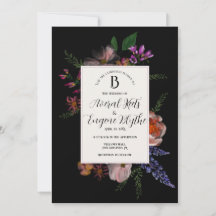 Faire-part de mariage d'aquarelle Fleur sauvage fl