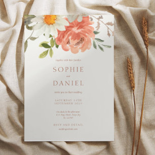 Faire-part de mariage d'aquarelle florale doux