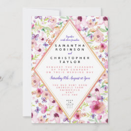 Faire-part de mariage d'aquarelle florale personna