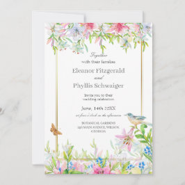 Faire-part de mariage d'aquarelle Lilies