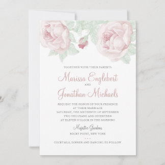 Faire-part de mariage d'aquarelle Peony