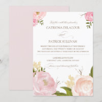 Faire-part de mariage d'aquarelle romantique