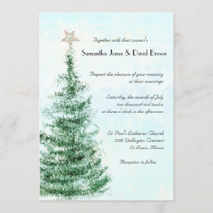 Faire-part de mariage d'arbre de Noël