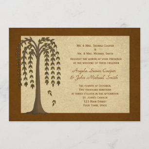 Faire-part de mariage d'arbre généalogique d'autom