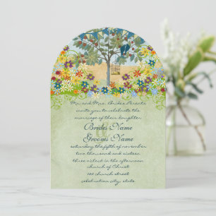 Faire-part de mariage d'arbre romantique Inséparab