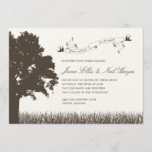 Faire-part de mariage d'arbre rustique