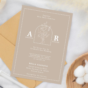 Faire-part de mariage d'arc minimaliste