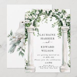 Faire-part de mariage d'arc végétal fleuri