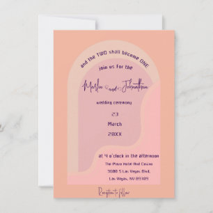 Faire-part de mariage d'arche Super rose vif moder