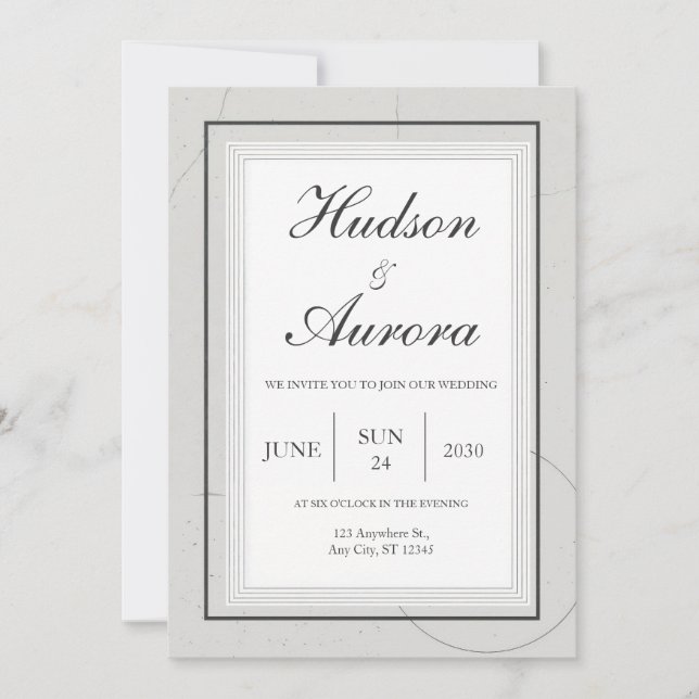 Faire-part de mariage d'ardoise moderne (Devant)