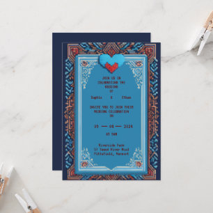 Faire-part de mariage d'art Royal Pixel
