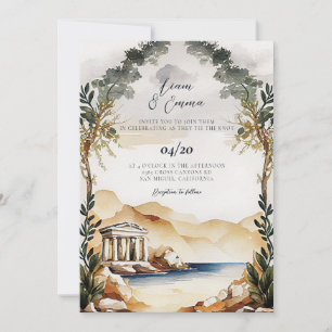Faire-part de mariage d'Athènes invitation aérien
