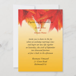 Faire-part de mariage d'automne Feuilles d'érable