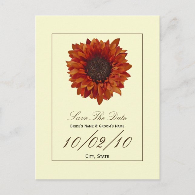 Faire-part de mariage d'automne - Fleur d'automne (Devant)