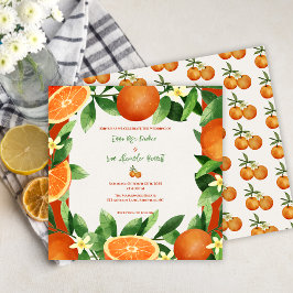 Faire-part de mariage d'automne rustique Orange Ci