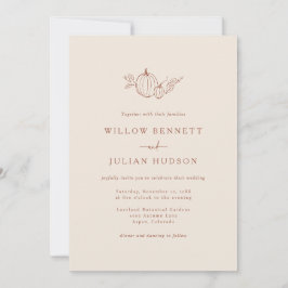 Faire-part de mariage d'automne simple