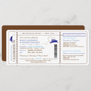Faire-part de mariage de billet de croisière de
