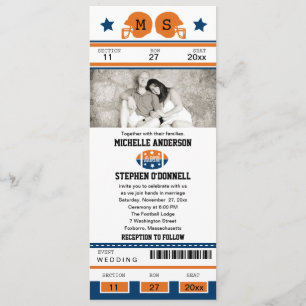 Faire-part de mariage de billet du football