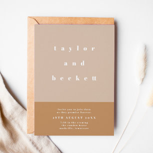 Faire-part de mariage de bloc de couleur de vidage