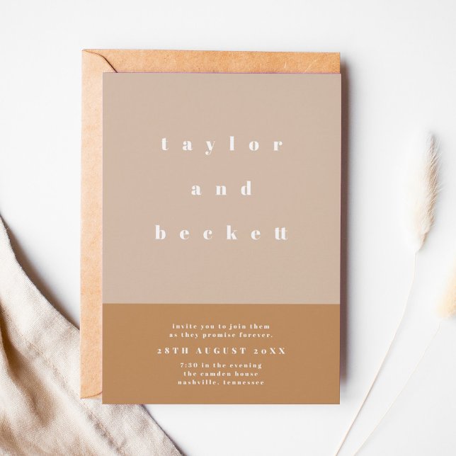 Faire-part de mariage de bloc de couleur de vidage (Créateur téléchargé)