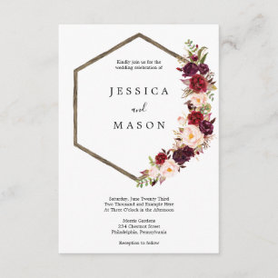 Faire-part de mariage de Boho Burgundy Marsala