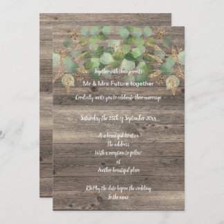 Faire-part de mariage DE BOIS EUCALYPTUS RUSTIQUE