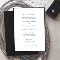 Faire-part de mariage de bordure noire classique
