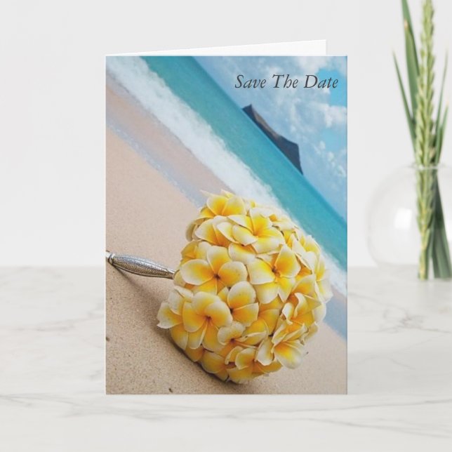 Faire-part de mariage de bouquet de Plumeria (Devant)