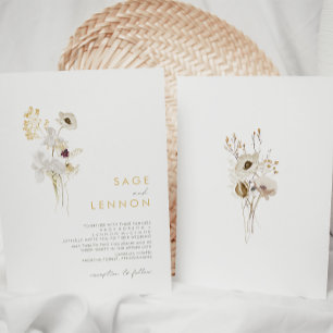 Faire-part de mariage de bouquet Fleur sauvage