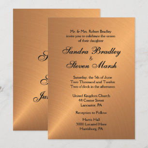 Faire-part de mariage de brillance cuivre