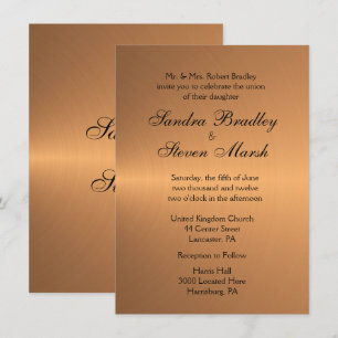 Faire-part de mariage de brillance cuivre