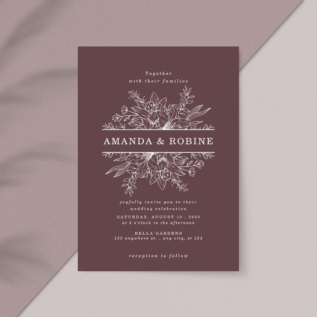 Faire-part de mariage de cadre floral moderne (Créateur téléchargé)