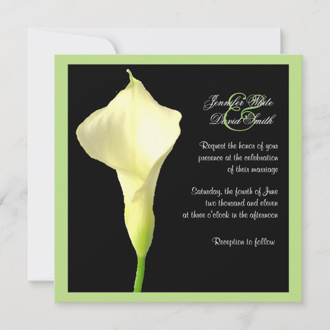Faire-part de mariage de Calla Lily (Devant)