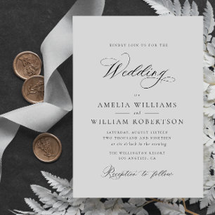 faire-part de mariage de calligraphie noire simple