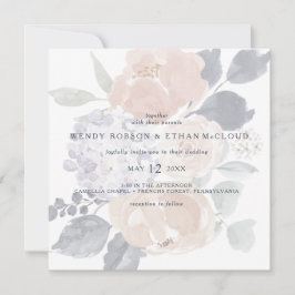 Faire-part de mariage de Carré floral rustique