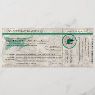 Faire-part de mariage de carte d'embarquement de