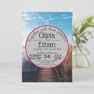 Faire-part de mariage de célébration de plage sur 