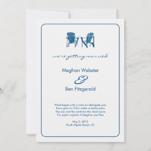 Faire-part de mariage de chaises Adirondack