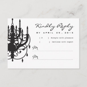 Faire-part de mariage de chandelier moderne RSVP