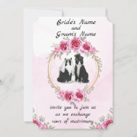 Faire-part de mariage de chat en smoking et de cha
