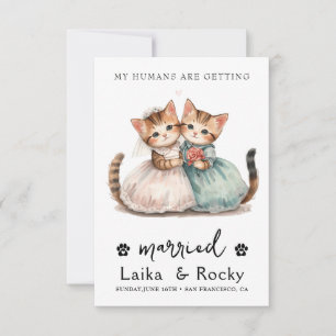 Faire-part de mariage de chat mignon