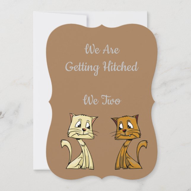 Faire-part de mariage de chats cool (Devant)