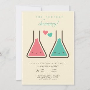 Faire-part de mariage de chimie parfaite simple