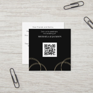 Faire-part de mariage de code QR Black Gold