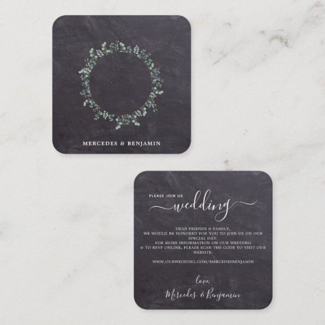 Faire-part de mariage de code QR botanique rustiqu (Devant / Derrière)