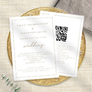 Faire-part de mariage de code QR de script élégant