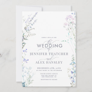Faire-part de mariage de code QR Fleur sauvage mod