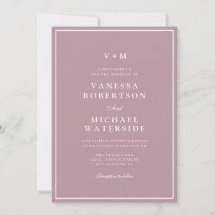 faire-part de mariage de code QR rose à bordure bl