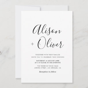 faire-part de mariage de code qr simple typographi