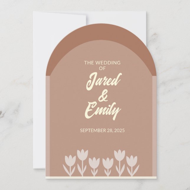 Faire-part de mariage de code QR style Arche (Devant)